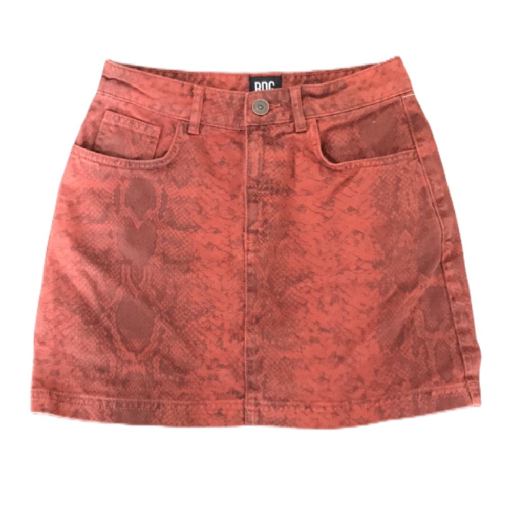 Urban Outfitters BDG Deep Red Wash Denim Skirt - Picture 1 of 3